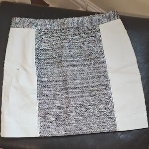 Elegant Black and White Tweed Skirt